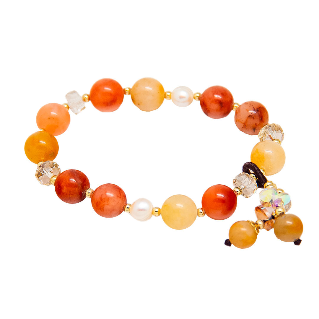 Pulsera de piedras naturales artesanal - Cáfe
