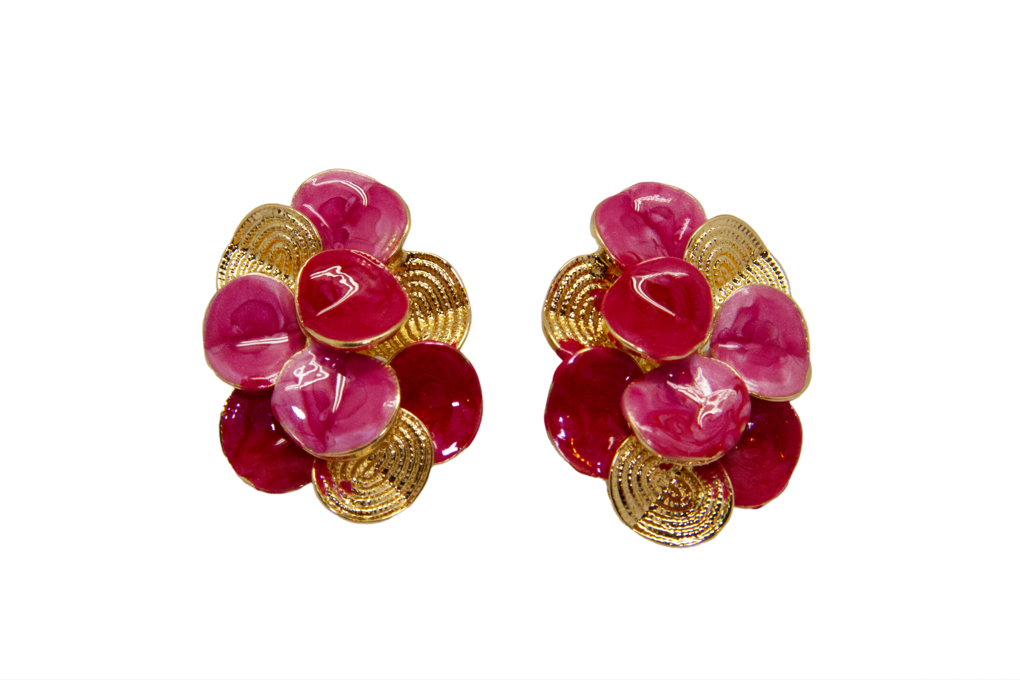 Aretes "Ramillete Fucsia"