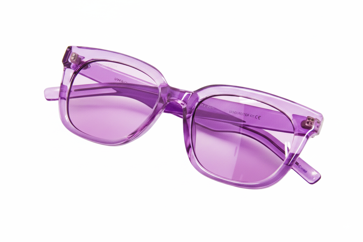 Lentes de Sol con Marco Translúcido Morado