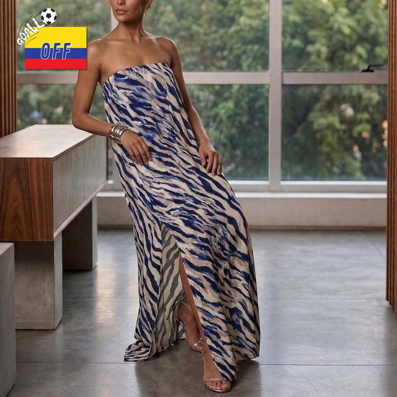 Vestido Habana Print Azul