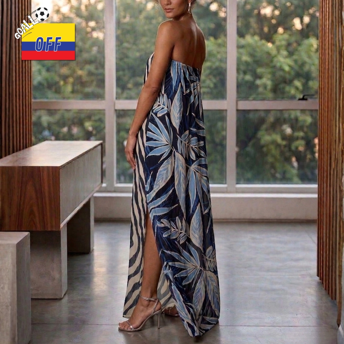 Vestido Habana Hoja Azul