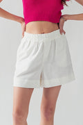 Short Casual High Waist White