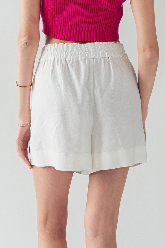 Short Casual High Waist White