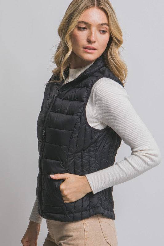 Chaleco Puffer Acolchado Sin Mangas Black