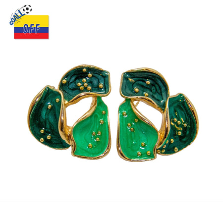 Aretes Pétalos Esmeralda