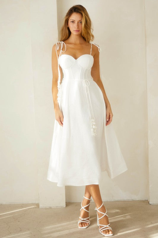 ENDELESS BLUE - Vestido Blanco