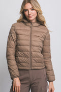 Chaqueta Puffer Acolchada con Capucha MOCHA