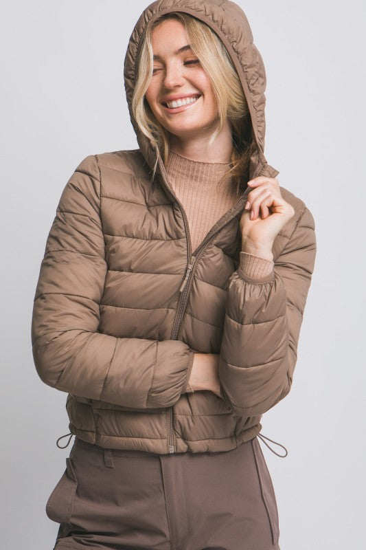 Chaqueta Puffer Acolchada con Capucha MOCHA