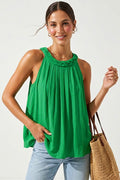 Blusa Sin Mangas con Plisado Superior
