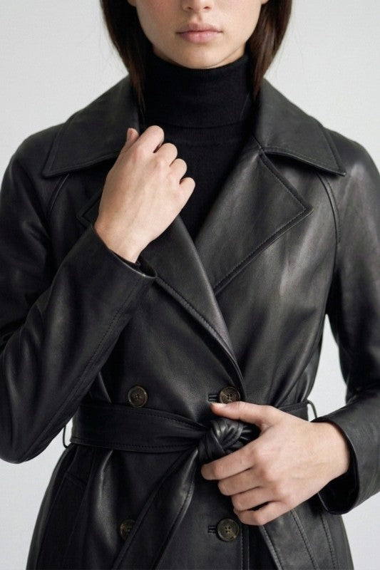 Gabardina Efecto Cuero Urban Chic Black