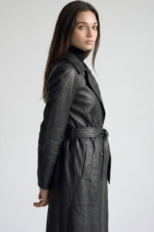 Gabardina Efecto Cuero Urban Chic Black