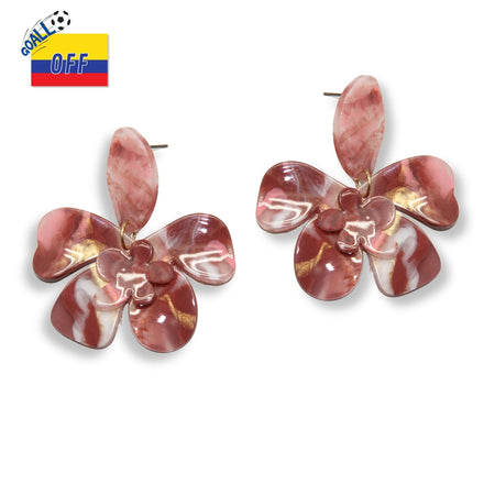 Aretes Orquídea Marmórea