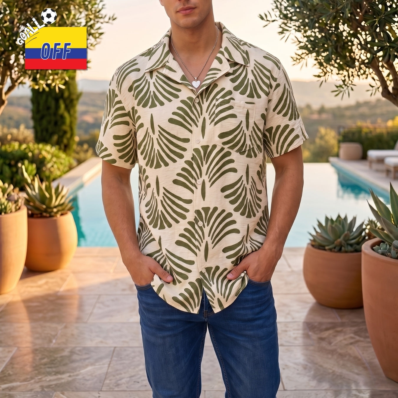 Camisa Palma Natural Green