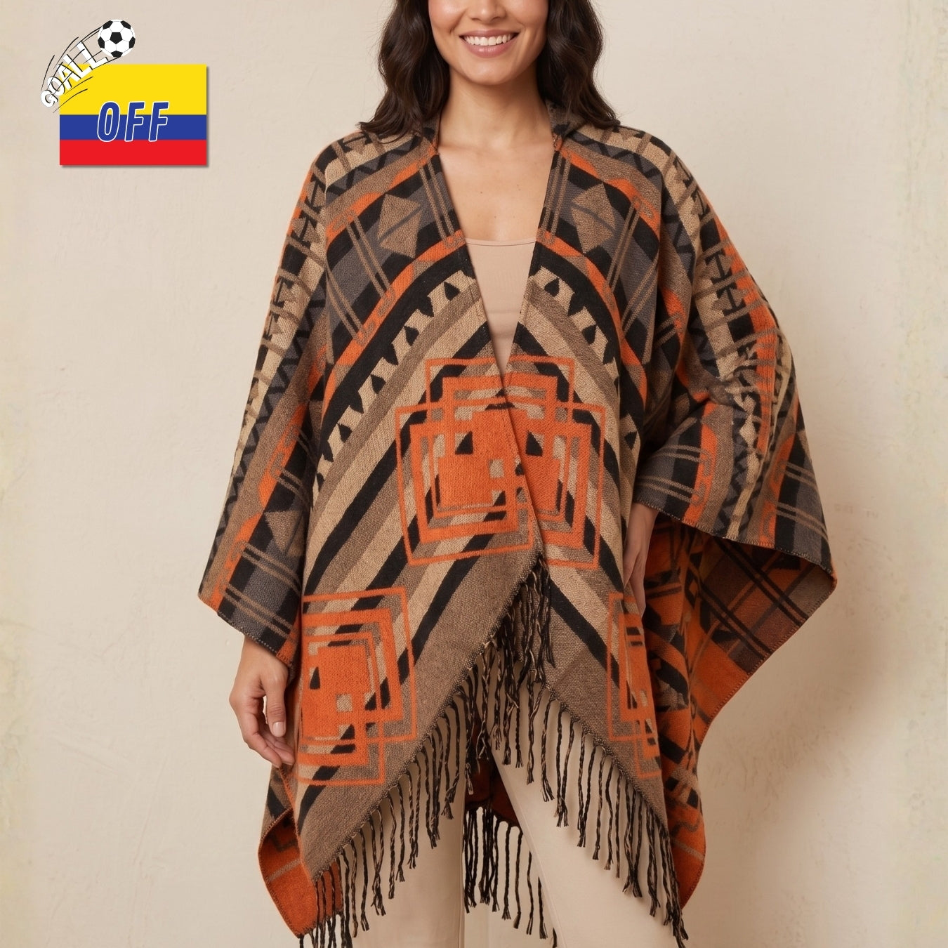 Poncho Geometría Tribal
