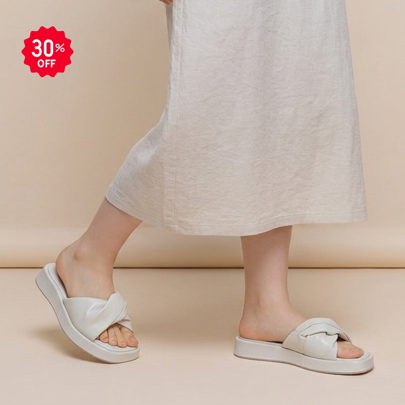 Sandalias Twist Minimalist Cream