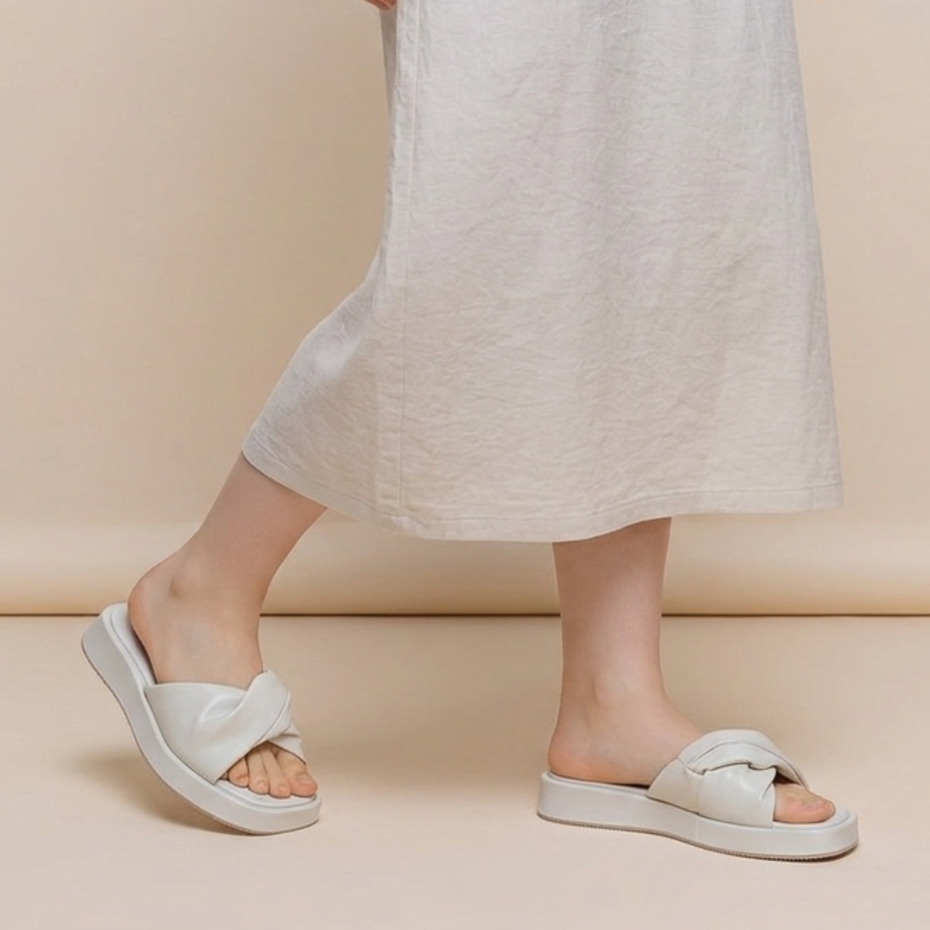 Sandalias Twist Minimalist Cream