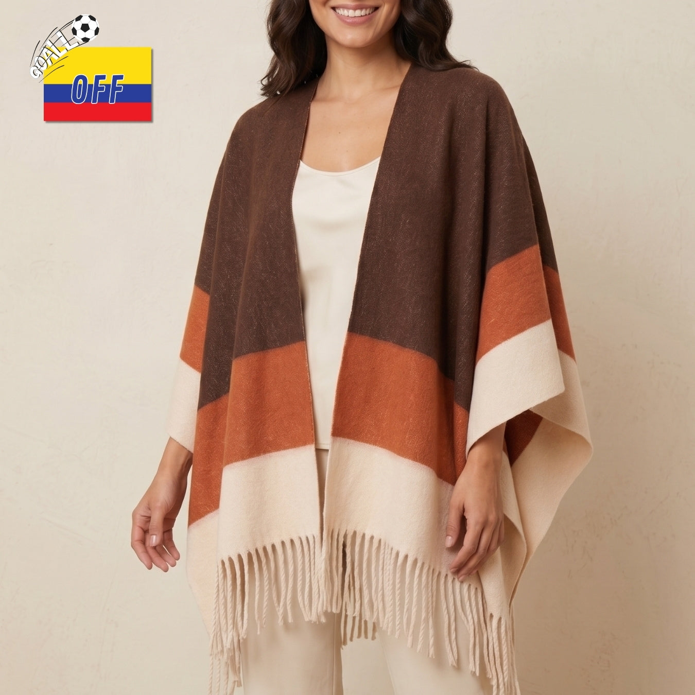Poncho Bloques Terracota