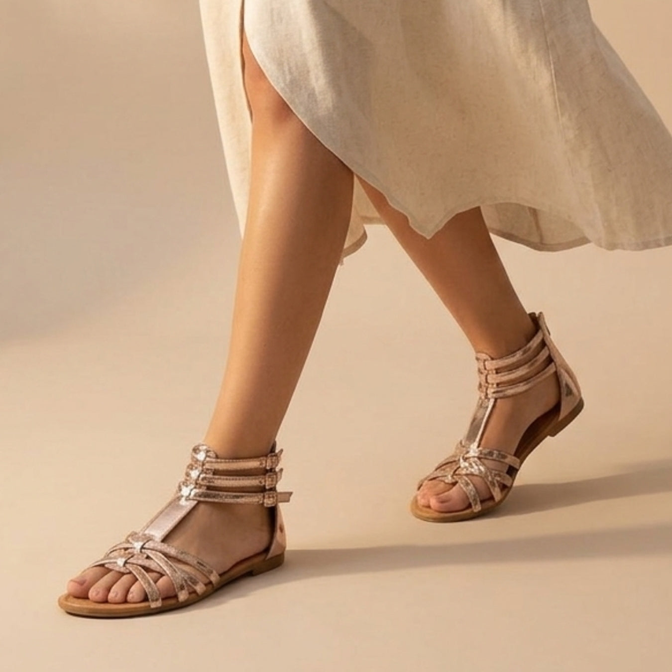 Sandalias Gladiadoras Aura Rose