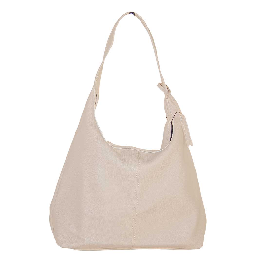 Cartera de cuero con correa ajustable - Blanco