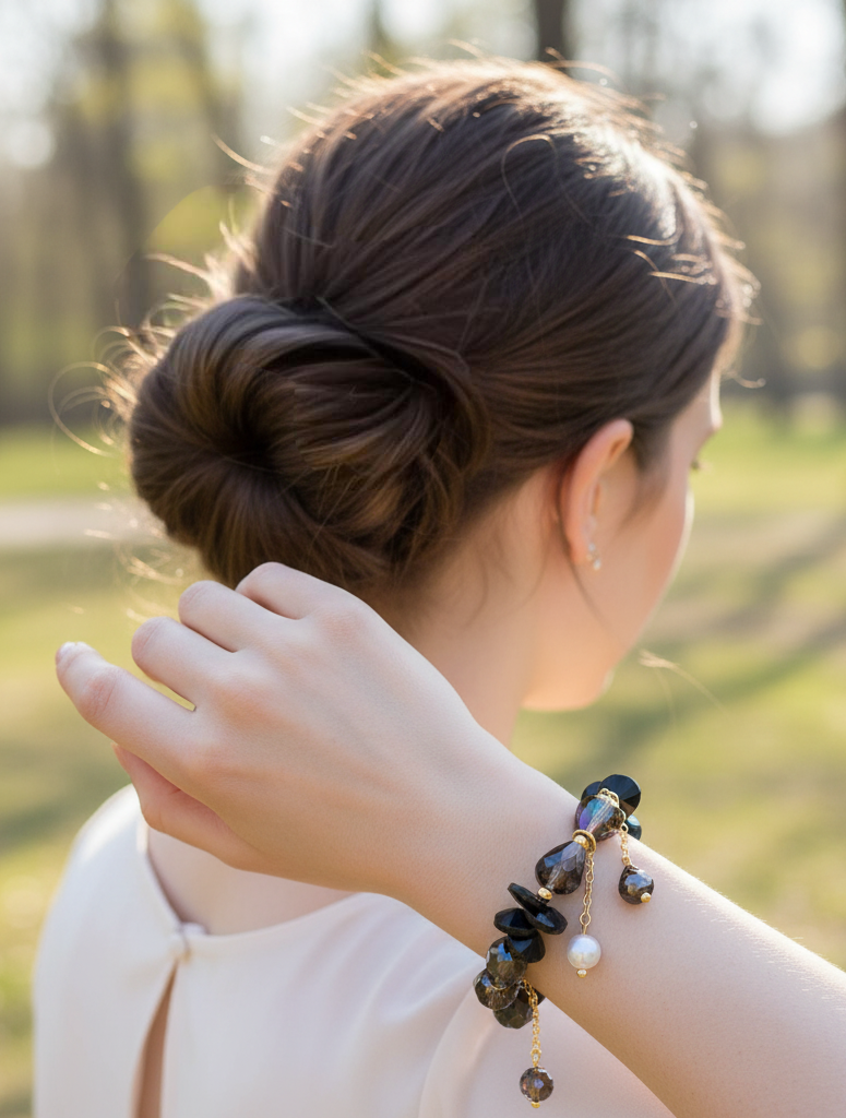 Pulsera de cristal con cierre ajustable