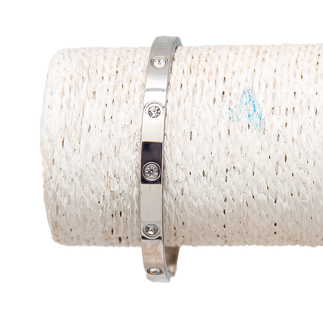Pulsera Plateado con Brillantes - Plateado