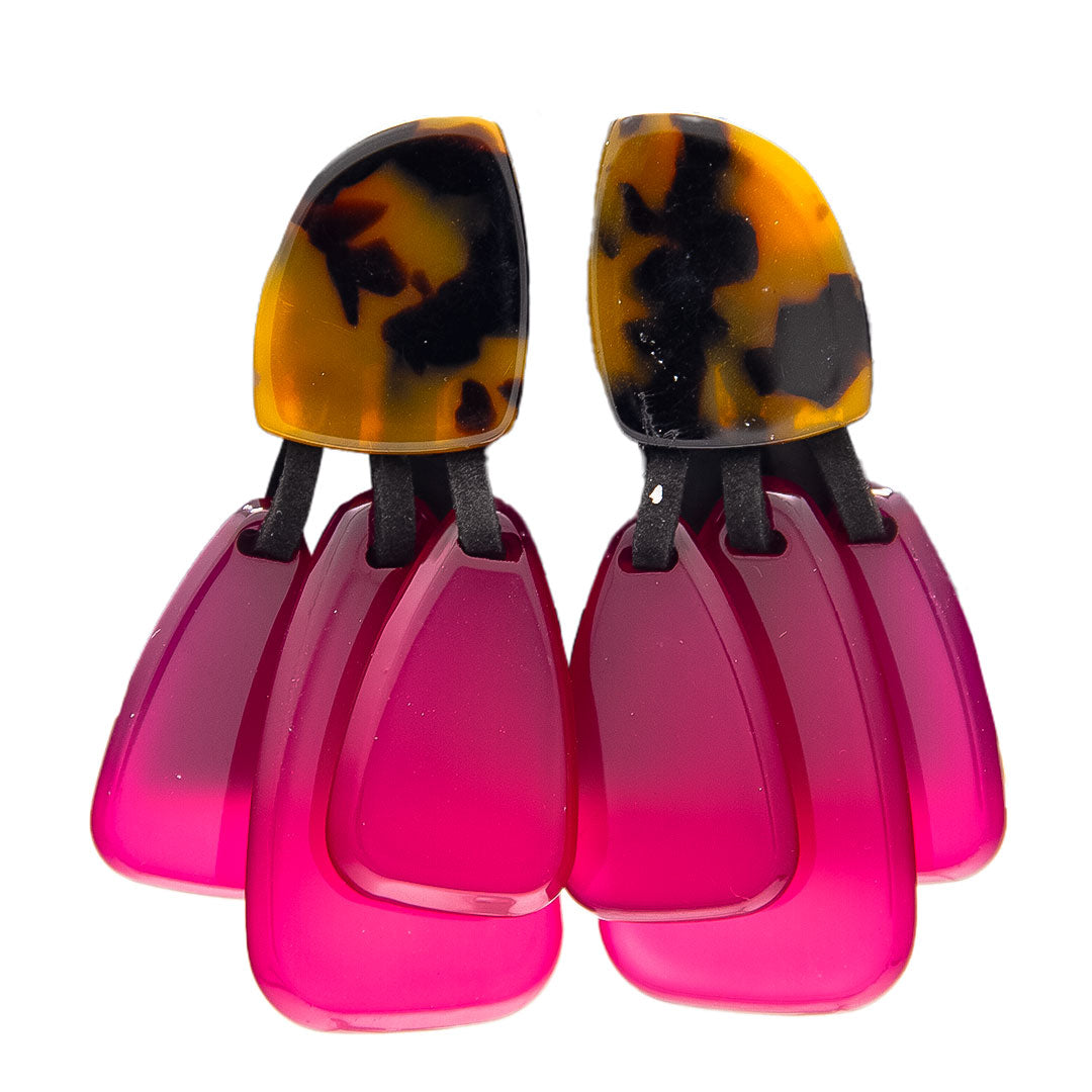 Aretes marmoleados - Rosados