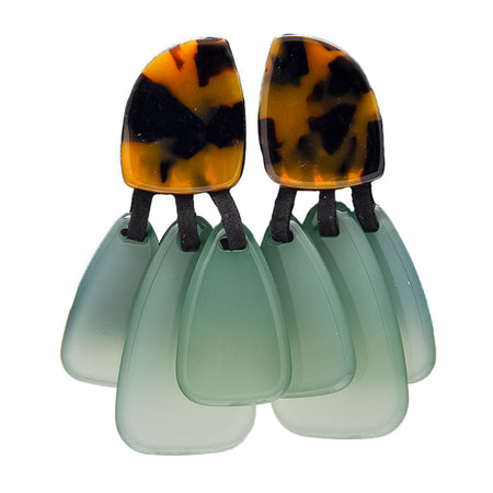 Aretes marmoleados - Verdes