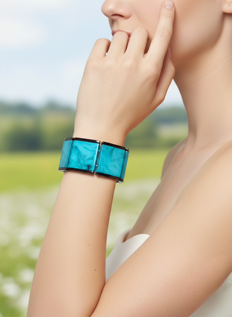 Brazalete con diseño marmoleado - Azul