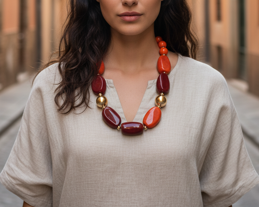 Collar Rojo Vibrante