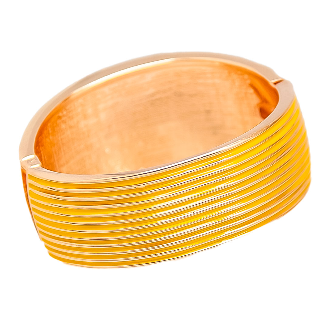Pulsera rígida de metal dorado - Amarillo