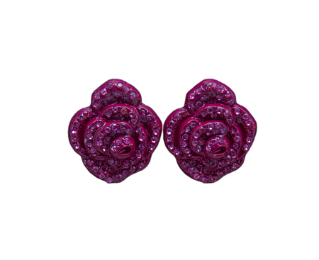 Aretes Flor de Magenta