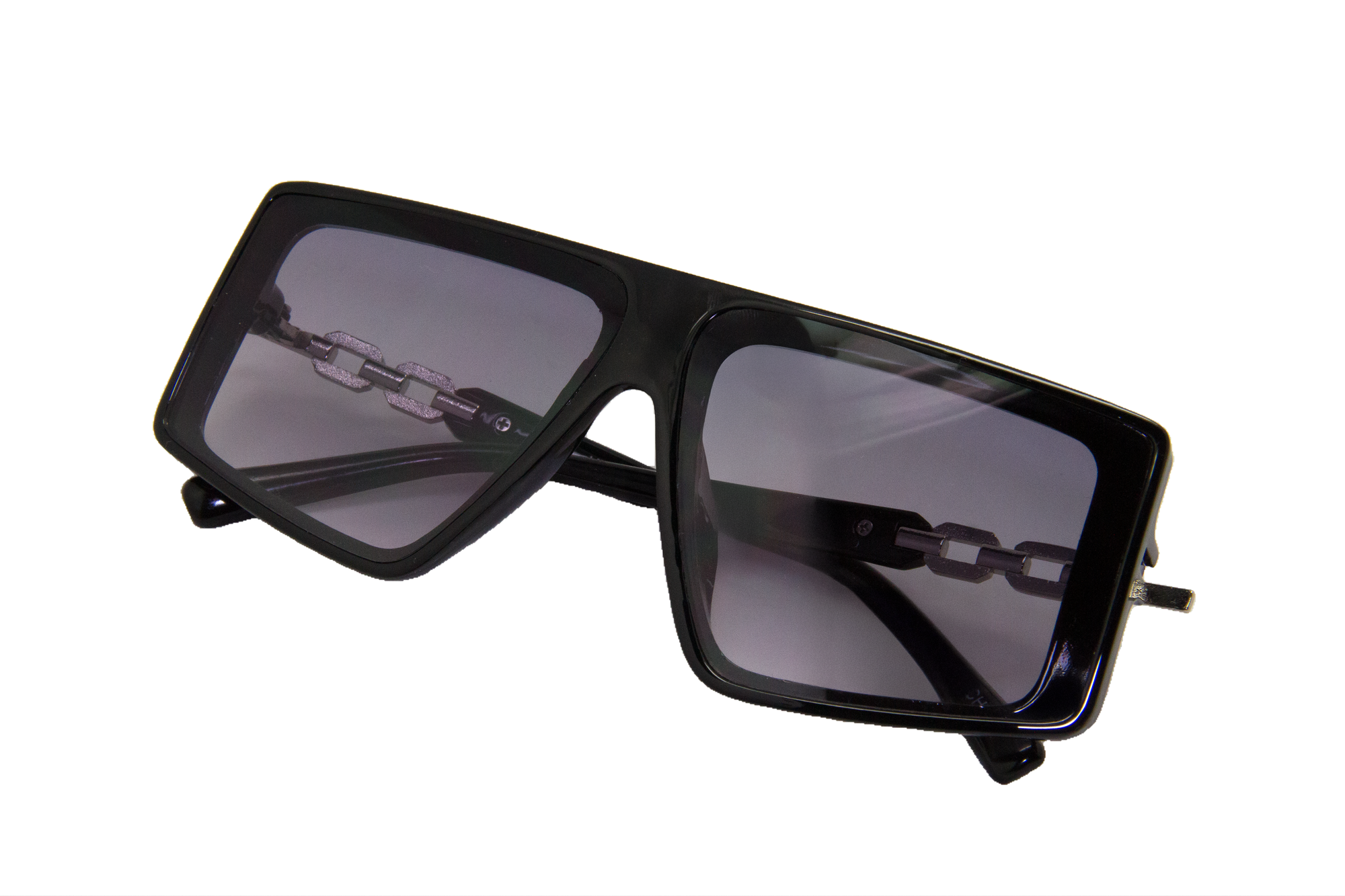 Lentes de Sol con Cadena Lateral y Marco Negro