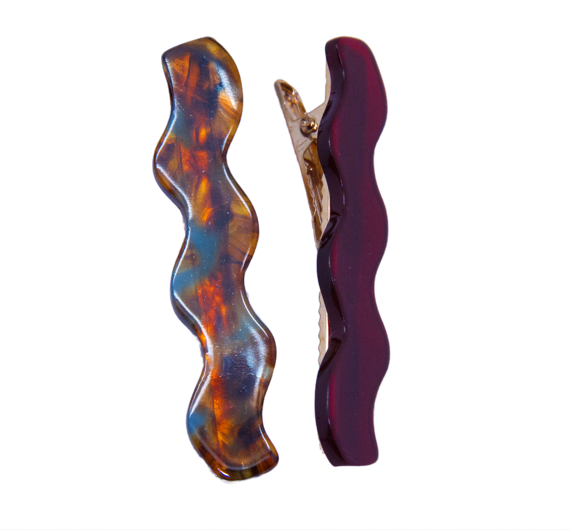 Broche Olas de Ébano y Ámbar