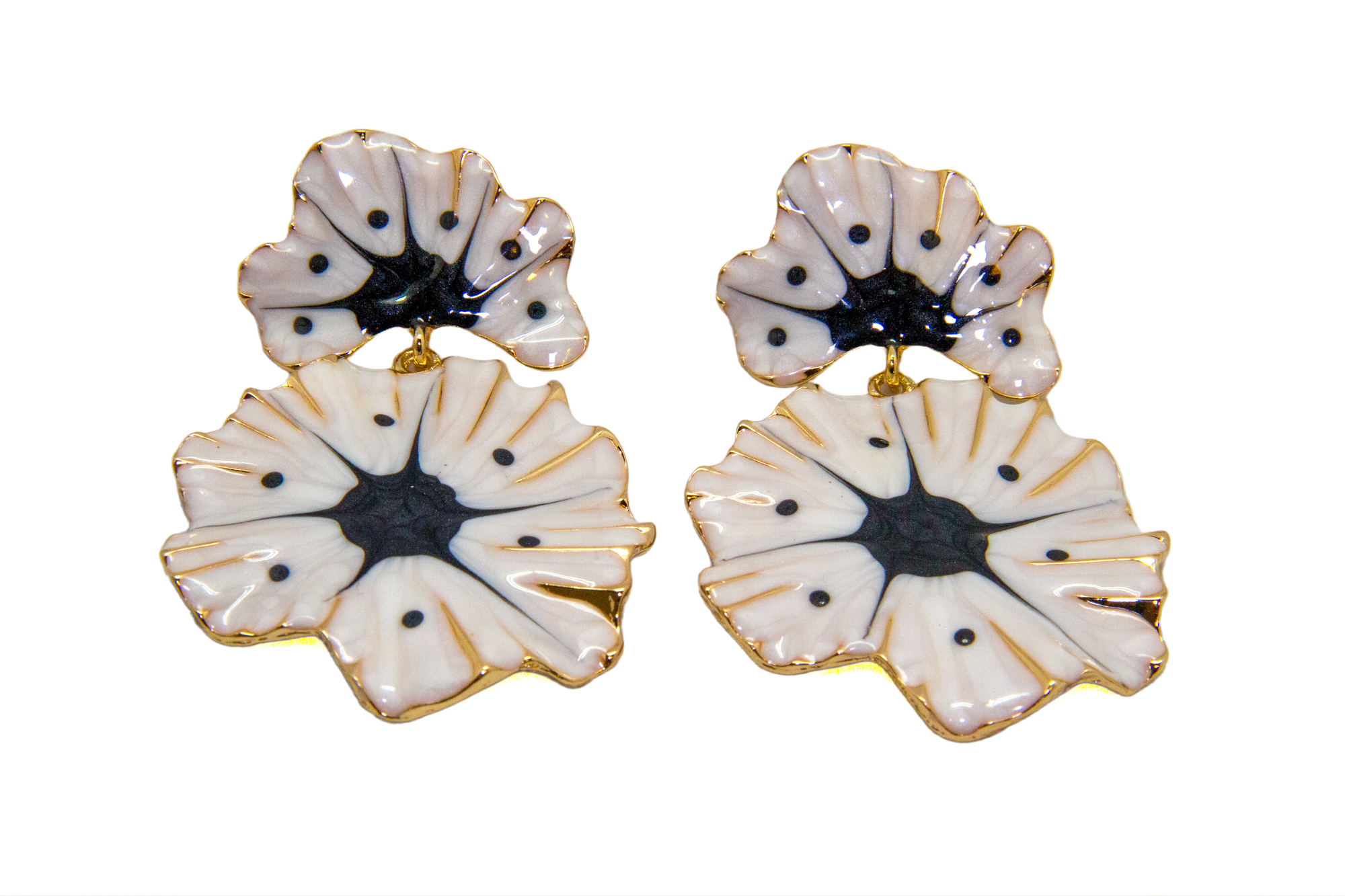 Aretes Pétalos de Luna y Obsidiana