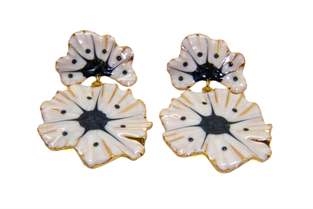 Aretes Pétalos de Luna y Obsidiana