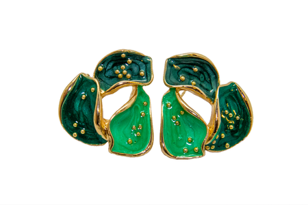 Aretes Pétalos Esmeralda