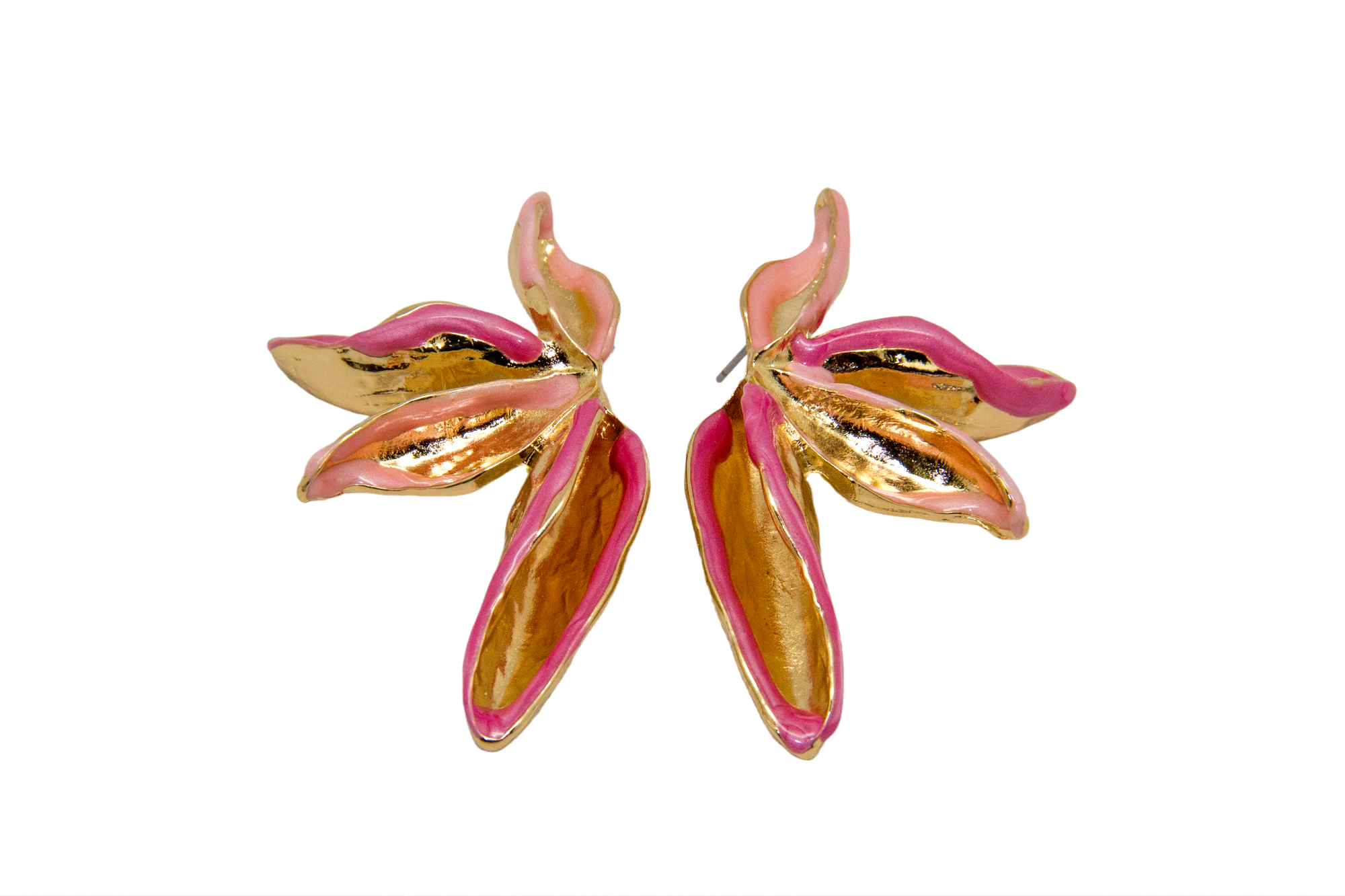 Aretes Pétalos de Oro Rosa