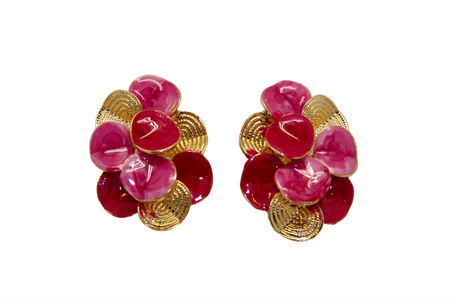 Aretes "Ramillete Fucsia"