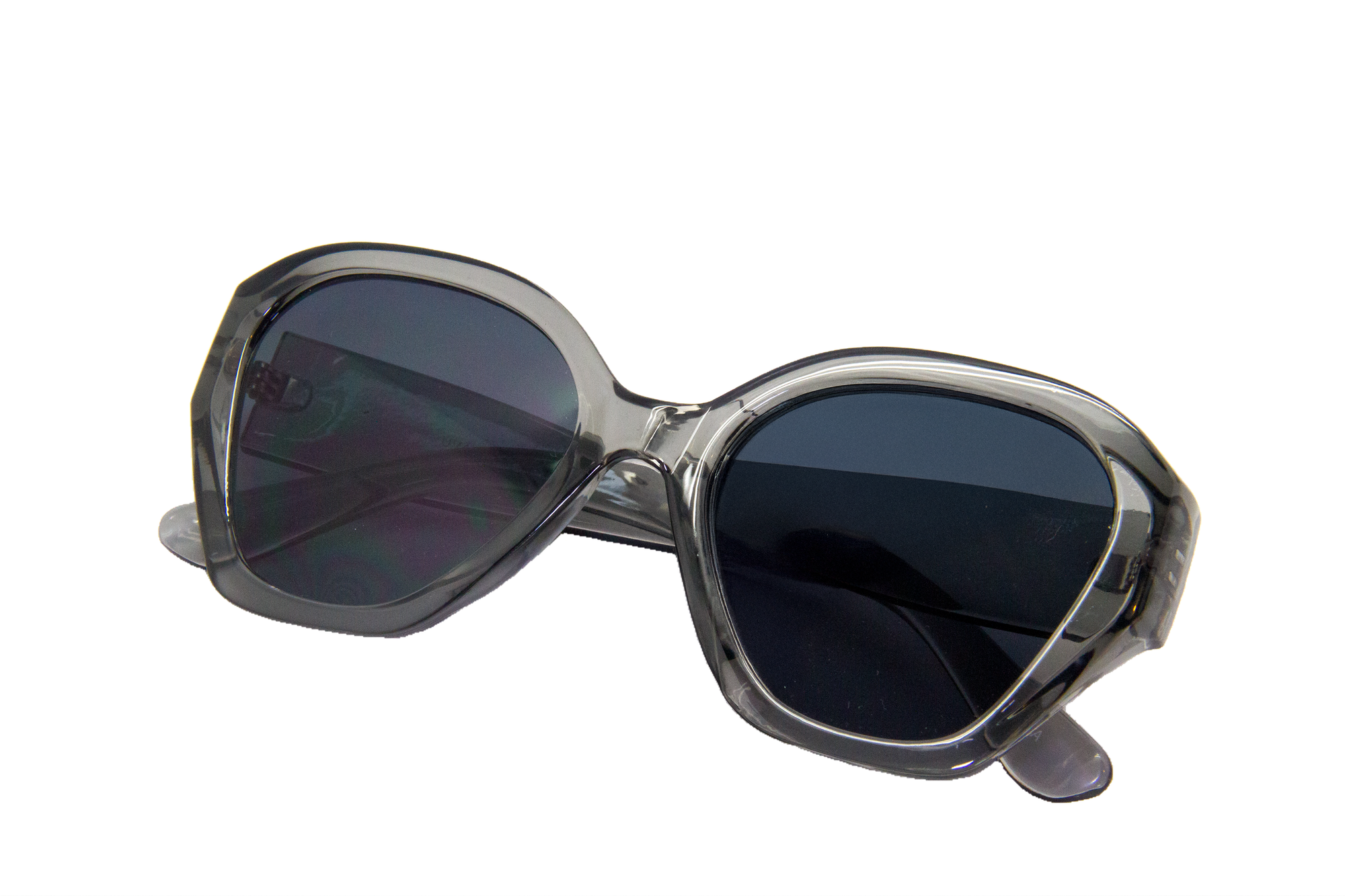 Lentes de Sol con Marco Translúcido Gris