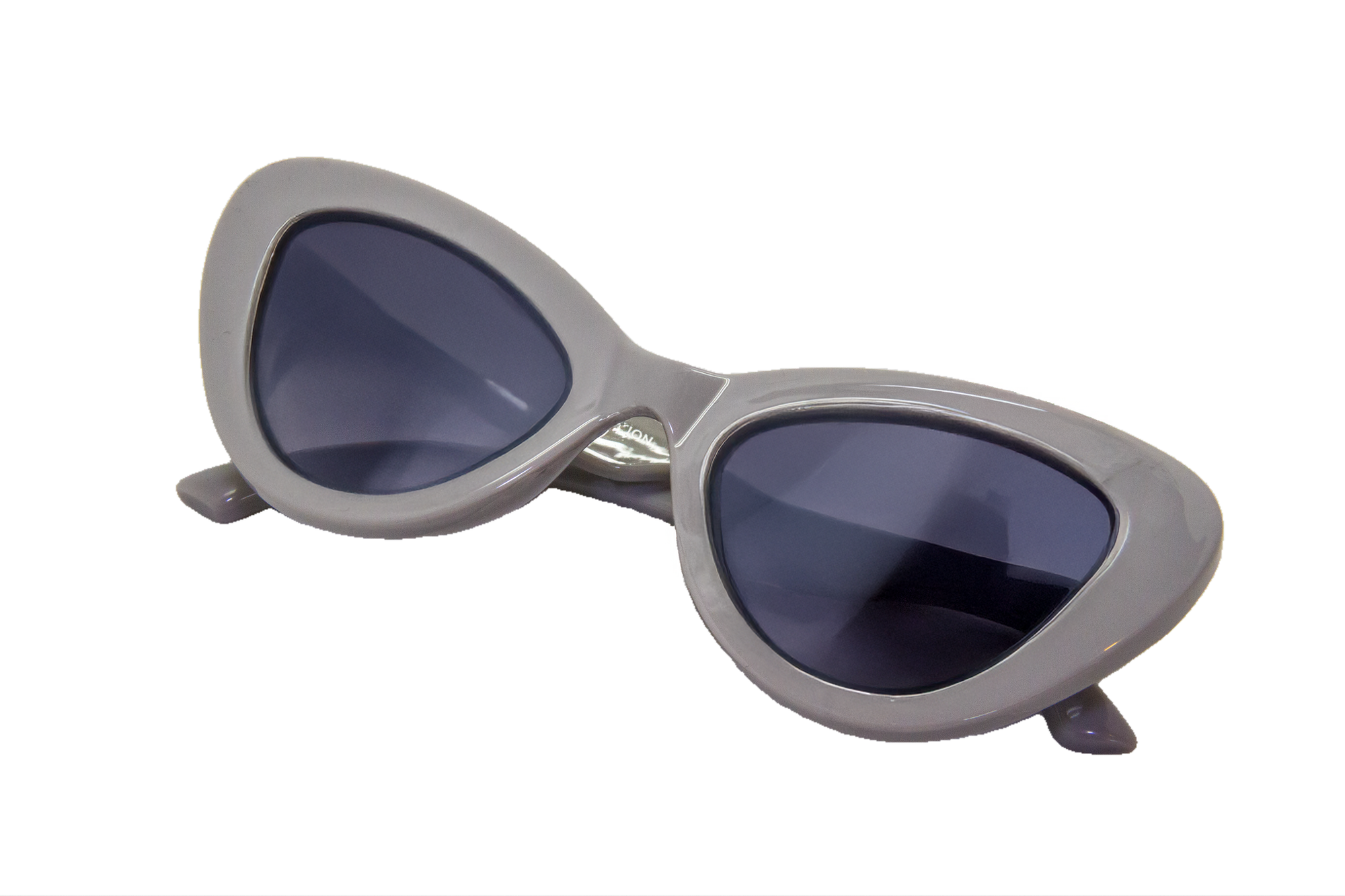 Lentes de Sol Cat-Eye con Marco Gris Perlado