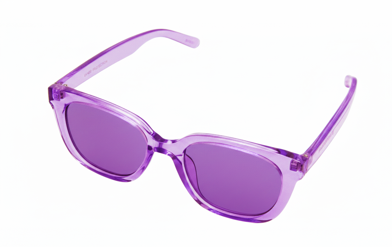 Lentes de Sol con Marco Translúcido Morado
