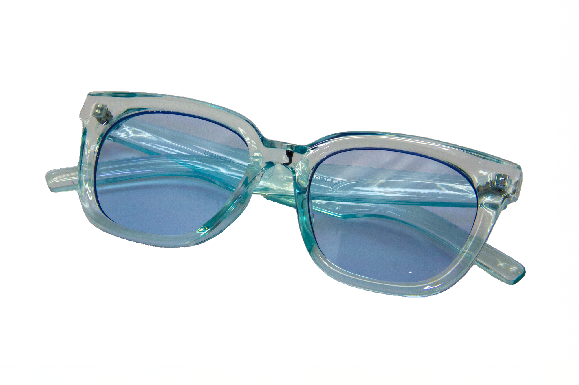 Lentes de Sol con Marco Translúcido Azul