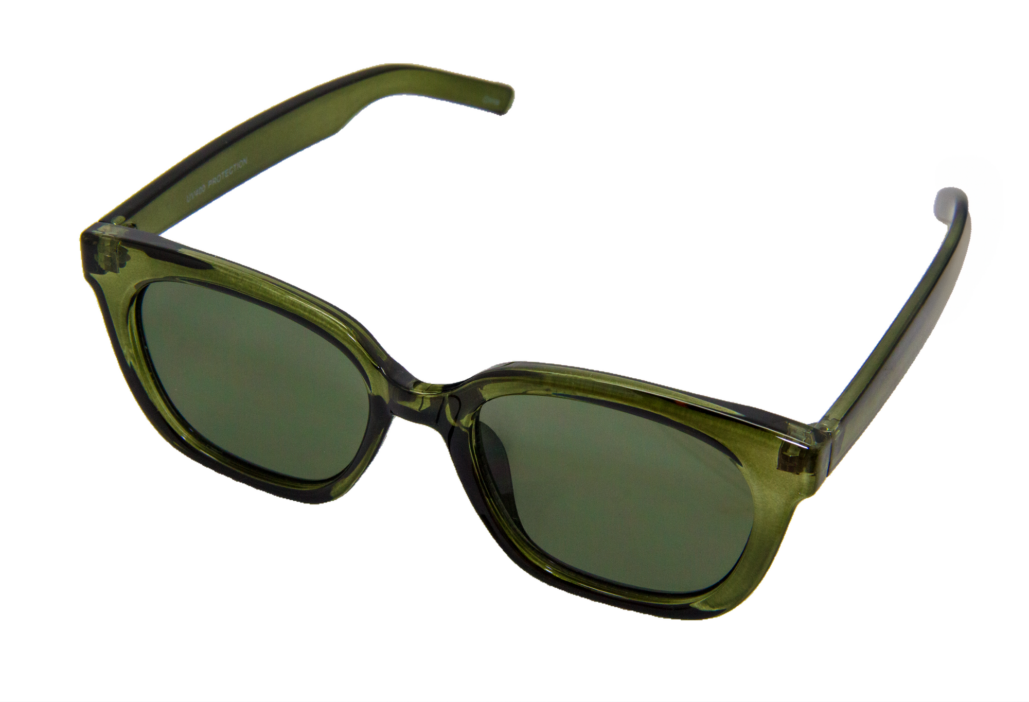 Lentes de Sol con Marco Translúcido Verde Olivo