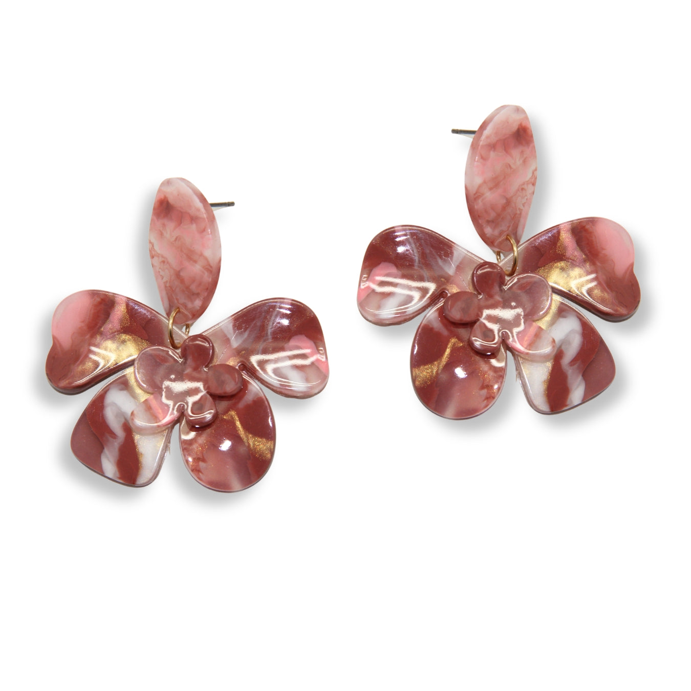 Aretes Orquídea Marmórea
