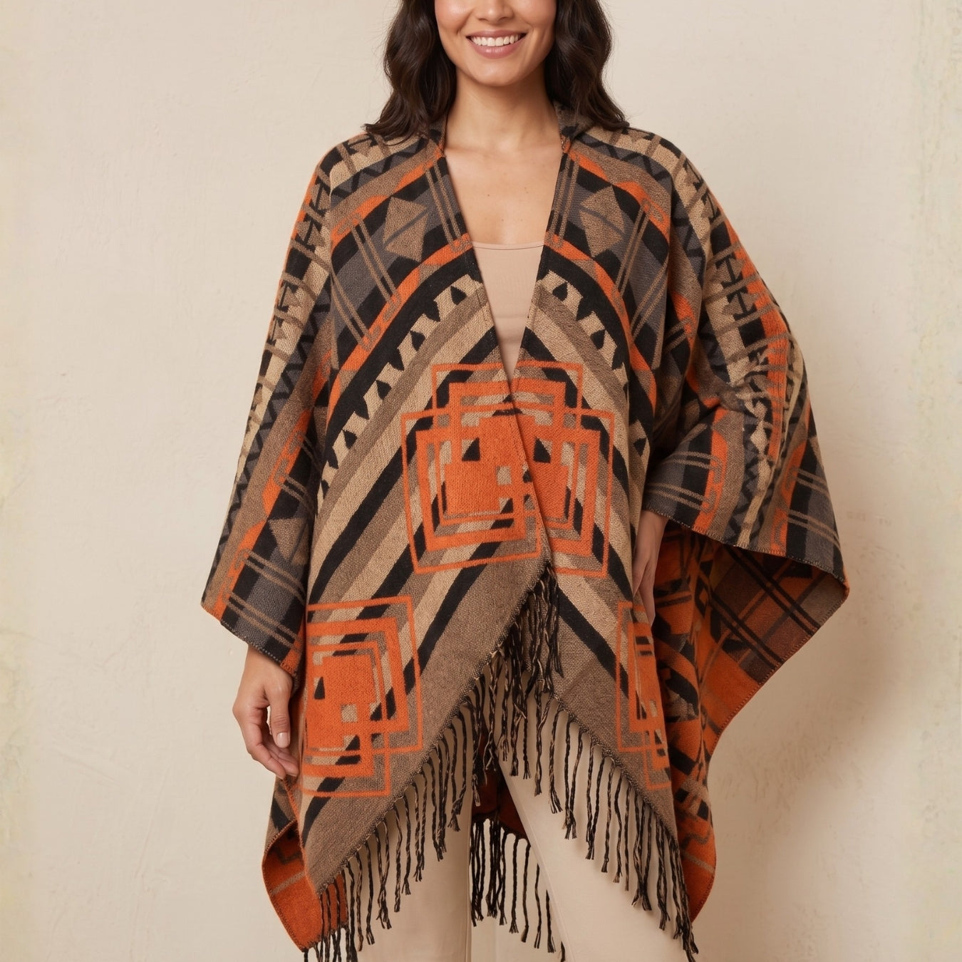 Poncho Geometría Tribal