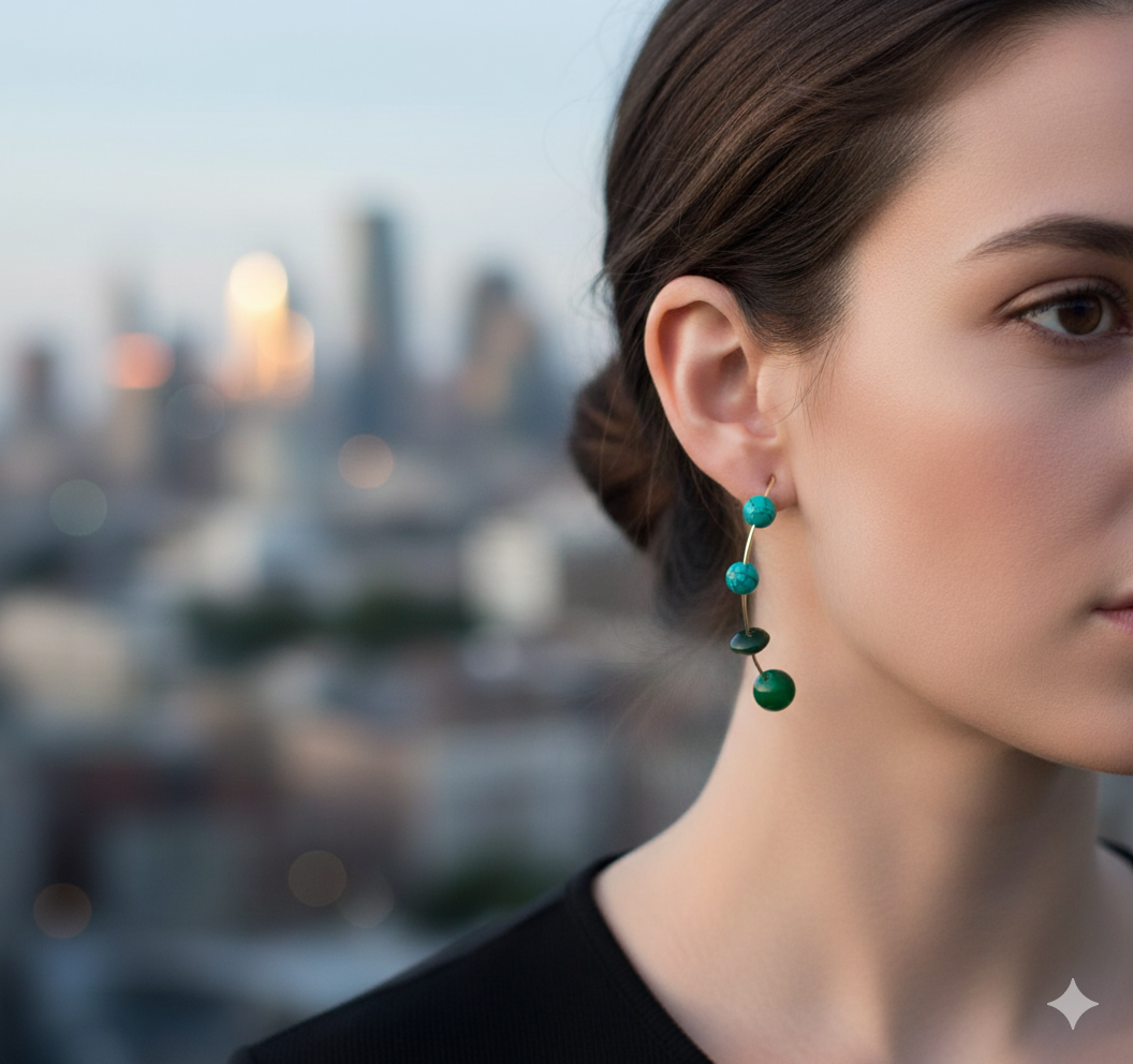 Aretes Rayo Verde