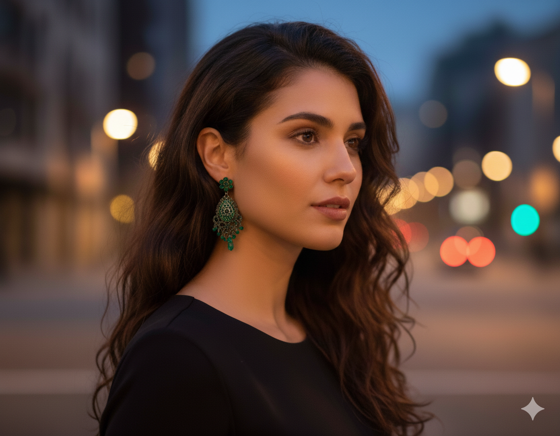 Aretes Verdes Elegantes