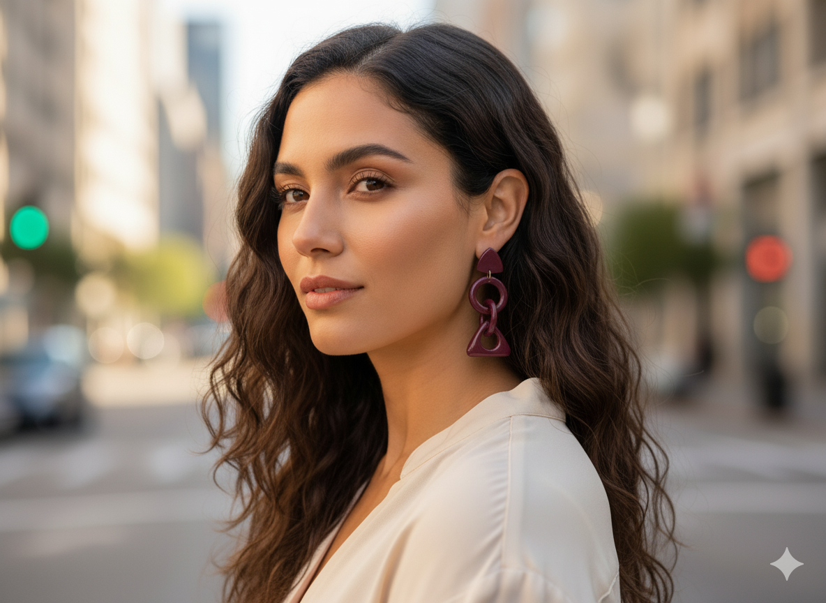 Aretes Triangulos Morados