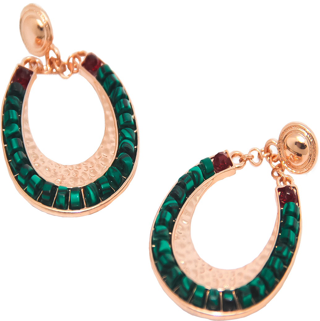Aretes Entrelazados Con Verde
