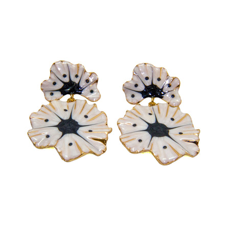 Aretes Pétalos de Luna y Obsidiana